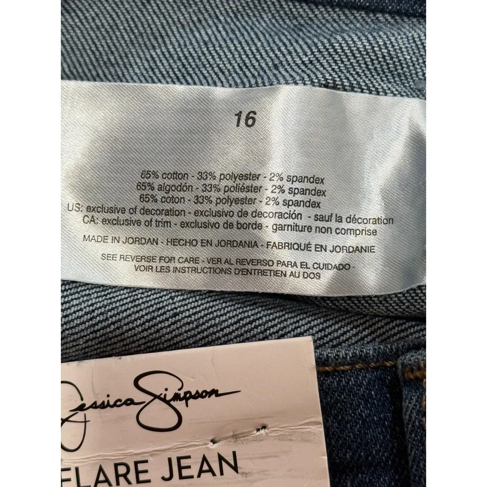 Jessica Simpson Women's High Rise Flare Jeans‎ Dark Wash Size 16 Capsule Stretch